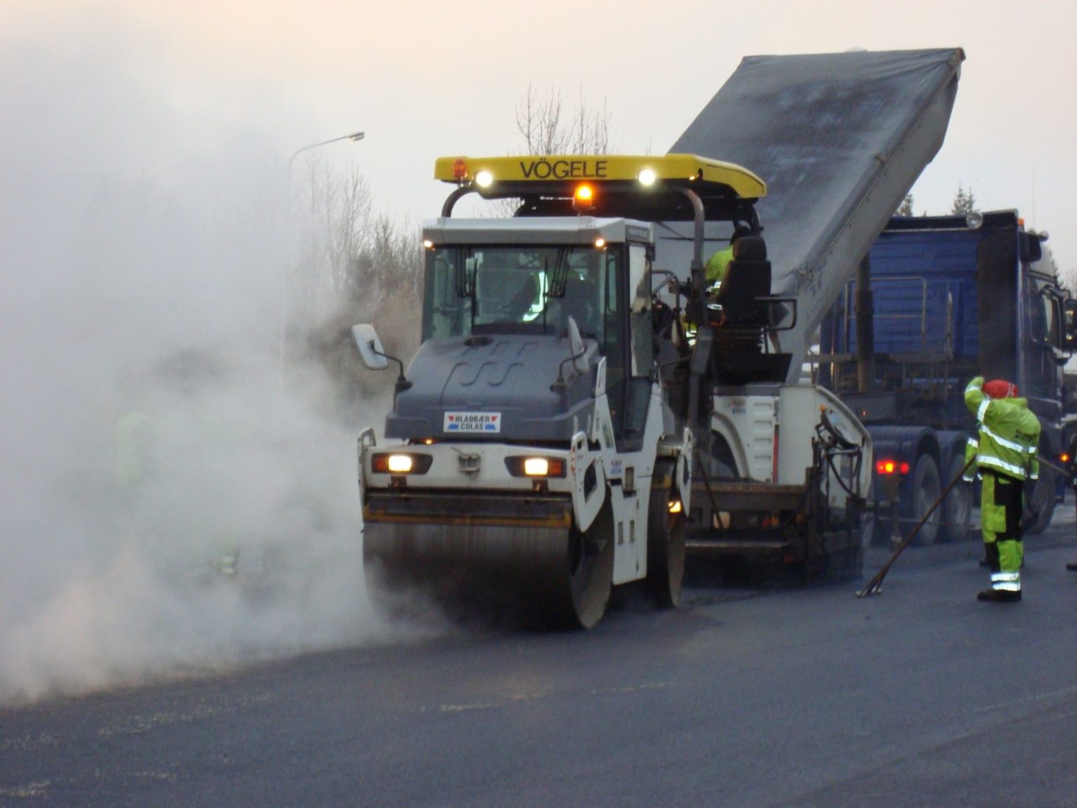 Construction machinery at work