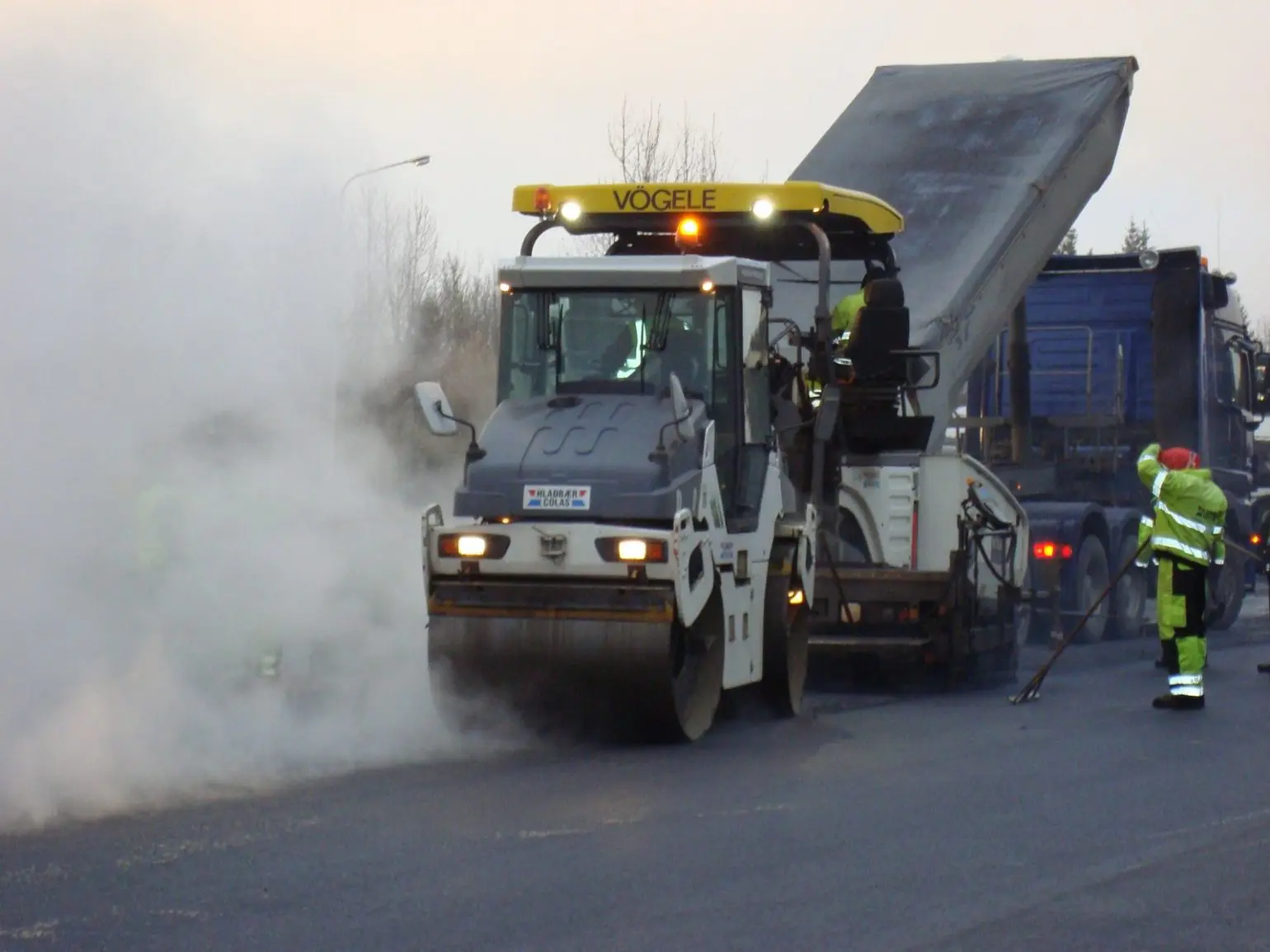 Construction machinery at work